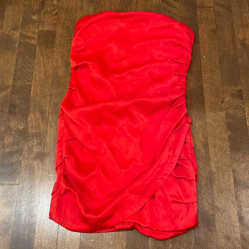 Strapless mini dress